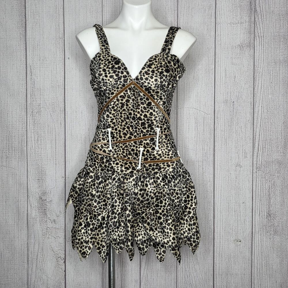 Underwraps Leopard Faux Fur Cavewoman Costume Dress M Sexy Stone Age